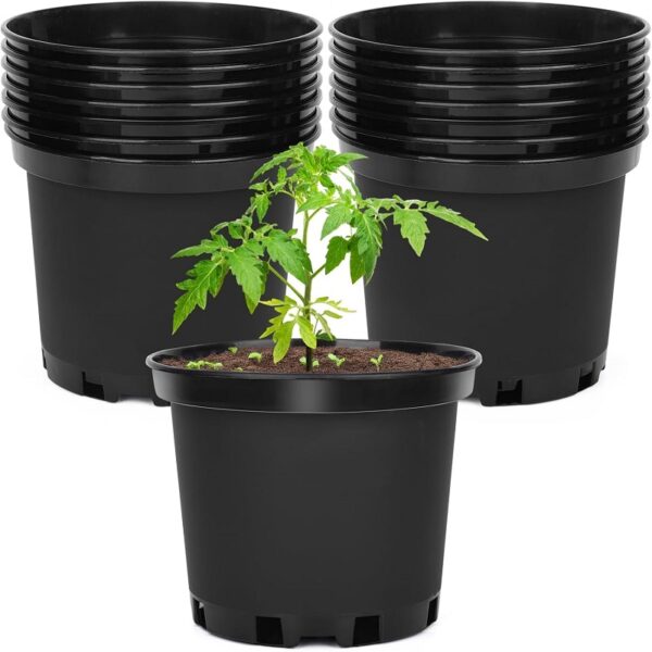Promotion Durable 1 to 25 Gallon Black Plastic Planter Plant Flower Seedling Nursery Pots