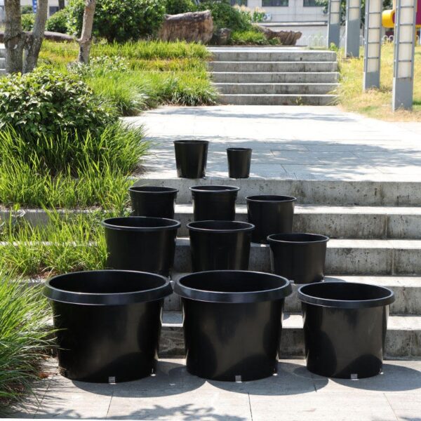 Promotion Durable 1 to 25 Gallon Black Plastic Planter Plant Flower Seedling Nursery Pots