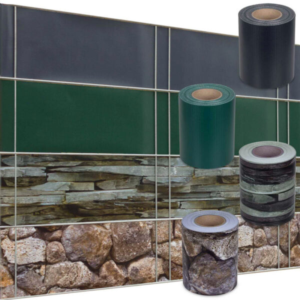 Printing PVC Coated Wire Mesh Fence Privacy Screen Strips 450GSM Fence Tarp for Garden Backyard