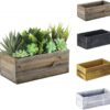 Custom Wood Planter Box Flower Pots Planters Wooden Box Rectangle Wooden Succulent Planter Box