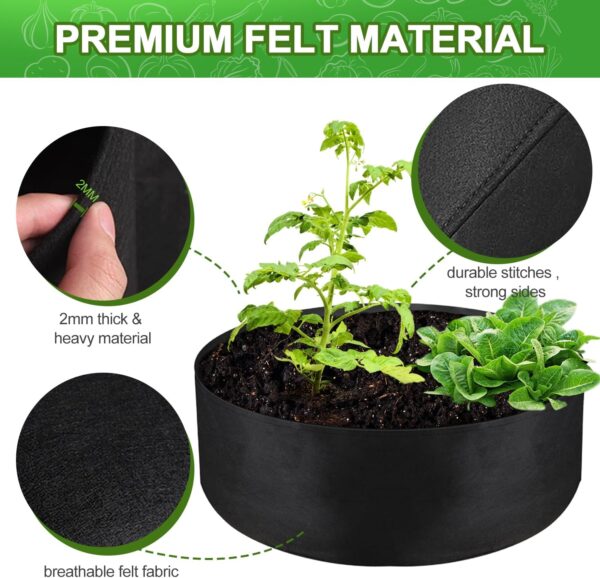 100 Gallon Large Grow Bag, Heavy Duty Fabric Round Raised Garden Bed Planter Pots for Planting Herb Flower Vegetable Potato Plants