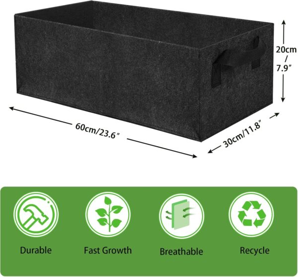 Plant Grow Bags,Breathable Fabric Raised Garden Bed, Heavy Duty Rectangle Growing Pots for Vegetable,Flowers,Fruit/ Flower Planter Containers with Handles