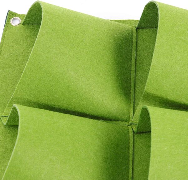 Total 36 Roomy Pockets Green Vertical Garden Planter, Wall-Hanging Flower Pot Bags, Felt Wall Mount Balcony Planter Pouch for Herbs, Succulent, Flowers and Vegetables