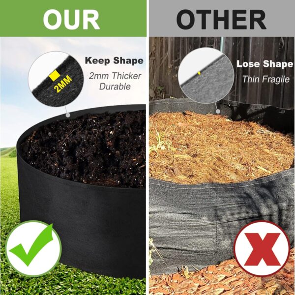 100 Gallon Large Grow Bag, Heavy Duty Fabric Round Raised Garden Bed Planter Pots for Planting Herb Flower Vegetable Potato Plants