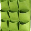 Total 36 Roomy Pockets Green Vertical Garden Planter, Wall-Hanging Flower Pot Bags, Felt Wall Mount Balcony Planter Pouch for Herbs, Succulent, Flowers and Vegetables