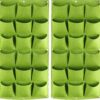 Total 36 Roomy Pockets Green Vertical Garden Planter, Wall-Hanging Flower Pot Bags, Felt Wall Mount Balcony Planter Pouch for Herbs, Succulent, Flowers and Vegetables