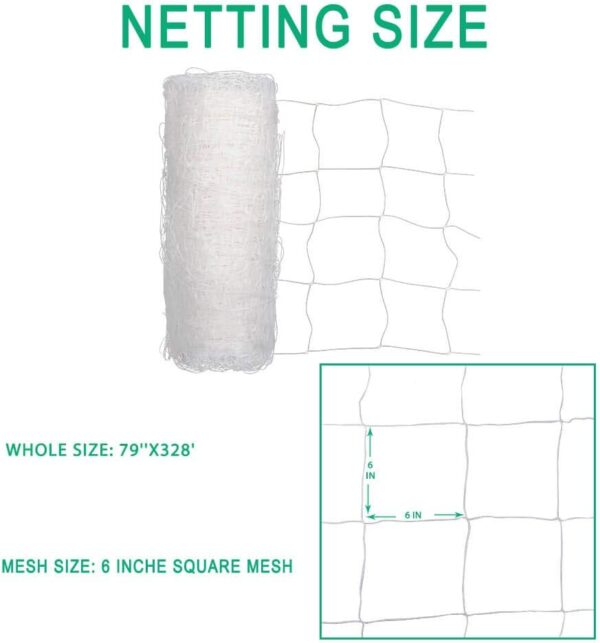 Heavy Duty Trellis Netting Roll - 79''x328' Plastic Plant Trellis Net for Climbing Plants