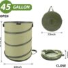 45 Gallon Hard Bottom Collapsible Garden Bag, Collapsible Trash Can for Collecting Weeds or Leaf or Party and Yard Waste