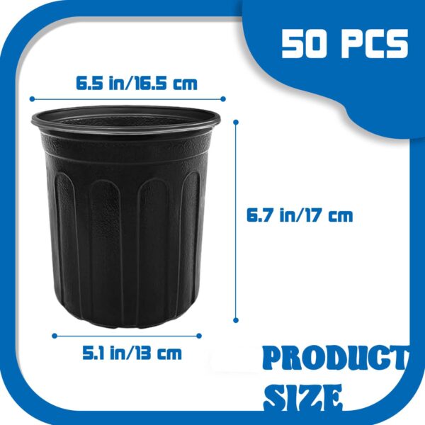 Gallon Plant Nursery Pots,Plastic Seedling Pot with Drainage Holes,Flexible Garden Flower Plant Container for Potting,Succulents,Cuttings,Transplanting,Black