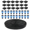 100 ft 5/8" Drip Irrigation Tape Kit Emitter Spacing 6" with 20PCS Drip Tape Connectors and 20PCS Drip Tape Row Ends Automatic Equipment for Garden Irrigation Wall Thickness : 15 mil