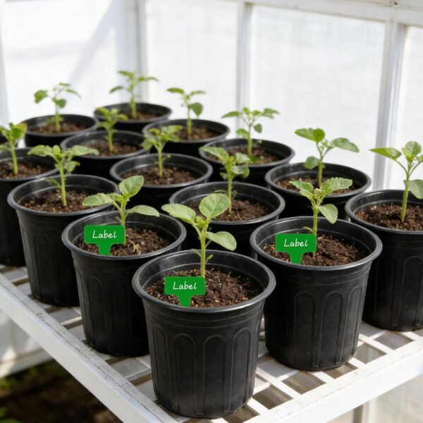 Gallon-S Flexible Plastic Plant Nursery Pots with 10 Pcs Plant Labels, Thickened Soft Seed Starting Container for Seedlings, Vegetables, Succulents and Cuttings