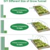 Garden Hoops for Raised Beds, 12 Sets Greenhouse Hoops Grow Tunnel Rust-Free Fiberglass Hoop House Kit, Plant Support Garden Stakes Hoops Frame for Netting Shade Cloth Row Cover Garden Supplies