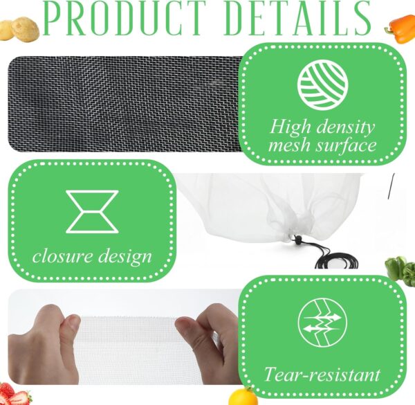 18 x 118 inch Mesh Garden Greenhouse Tunnel Netting Protection Netting Pest Barrier Vegetable Plant Ultra Fine Mesh Cover Fruit Flowers Row Cover for Raised Beds Garden Greenhouse