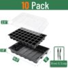 Seed Starter Tray Kits, 10 Pack, Total 400 Cells, Durable Plant Germination Trays with Humidity Vented Domes and Bases, Ideal for Seed Starting, Indoor Gardening and