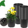 Gallon-S Flexible Plastic Plant Nursery Pots with 10 Pcs Plant Labels, Thickened Soft Seed Starting Container for Seedlings, Vegetables, Succulents and Cuttings