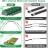 Garden Hoops for Raised Beds, 12 Sets Greenhouse Hoops Grow Tunnel Rust-Free Fiberglass Hoop House Kit, Plant Support Garden Stakes Hoops Frame for Netting Shade Cloth Row Cover Garden Supplies