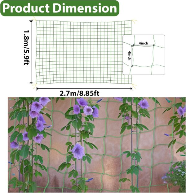 Trellis Netting For Climbing Plants - MAQIHAN 2 PCS Garden Trellis Netting Plant Support Netting Heavy Duty Climbing Net Trellis For Cucumber Tomato Grape Vegetable Fruits Bean Climbing Plants Outdoor