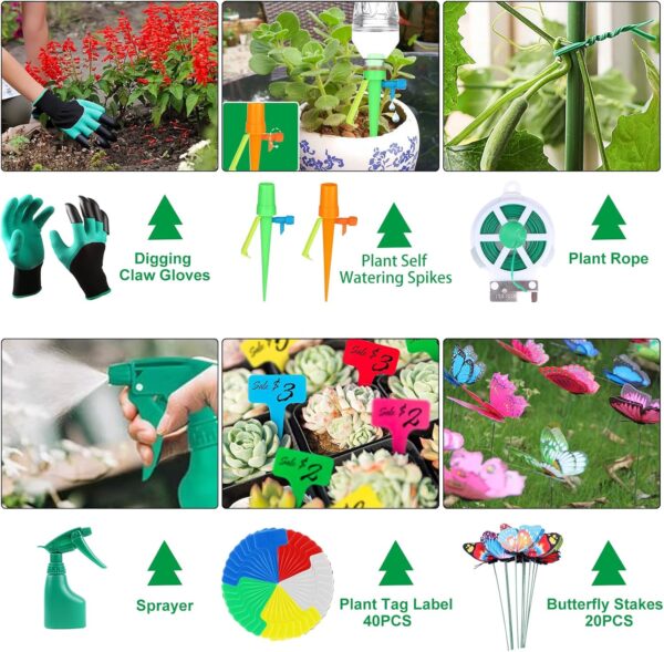 84 PCS Garden Tools Set,10pcs Succulent Tools Set Included 6pcs Large Heavy Duty Aluminum Gardening Hand Tools 12.5IN with Garden Tool Bag,Gloves Sprayer etc.