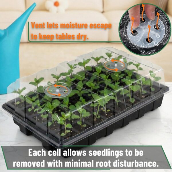 Seed Starter Tray Kits, 10 Pack, Total 400 Cells, Durable Plant Germination Trays with Humidity Vented Domes and Bases, Ideal for Seed Starting, Indoor Gardening and