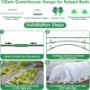 Garden Hoops for Raised Beds, 12 Sets Greenhouse Hoops Grow Tunnel Rust-Free Fiberglass Hoop House Kit, Plant Support Garden Stakes Hoops Frame for Netting Shade Cloth Row Cover Garden Supplies