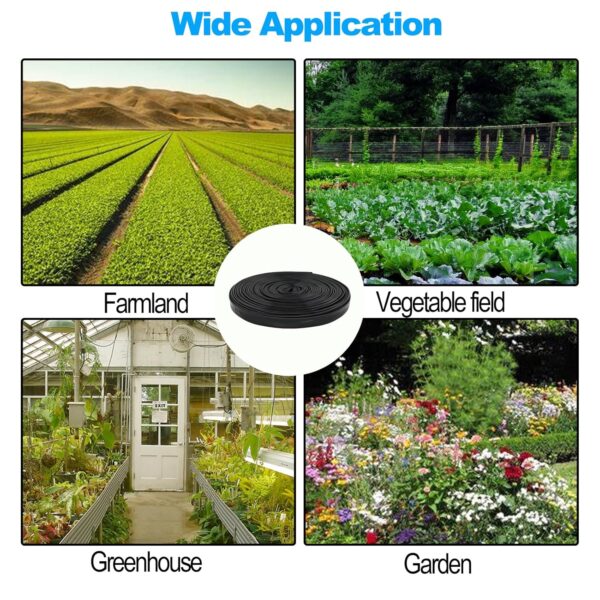 100 ft 5/8" Drip Irrigation Tape Kit Emitter Spacing 6" with 20PCS Drip Tape Connectors and 20PCS Drip Tape Row Ends Automatic Equipment for Garden Irrigation Wall Thickness : 15 mil