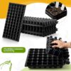 Seed Starter Trays Tray Kits with Dome 72 Cells Plug Trays and 1020 Tray No Holes with 100 Pcs Tags Seed Starter Kit for Nursery Germination Plant Propagation Gardening Greenhouse
