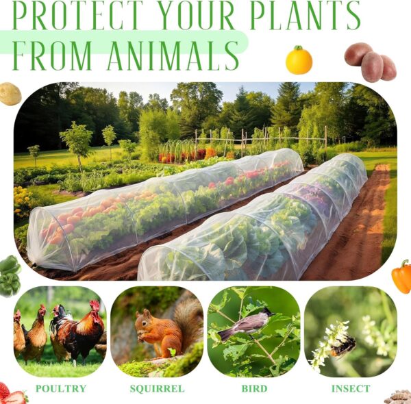 18 x 118 inch Mesh Garden Greenhouse Tunnel Netting Protection Netting Pest Barrier Vegetable Plant Ultra Fine Mesh Cover Fruit Flowers Row Cover for Raised Beds Garden Greenhouse