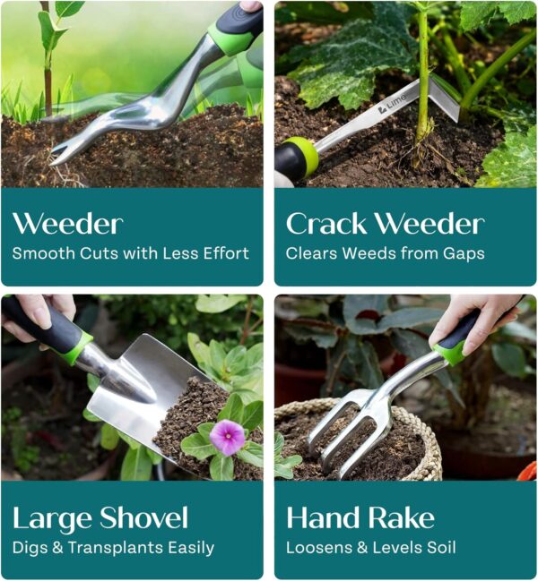 Heavy Duty Gardening Tools - Gardening Gifts and Ergonomic Garden Tools Set