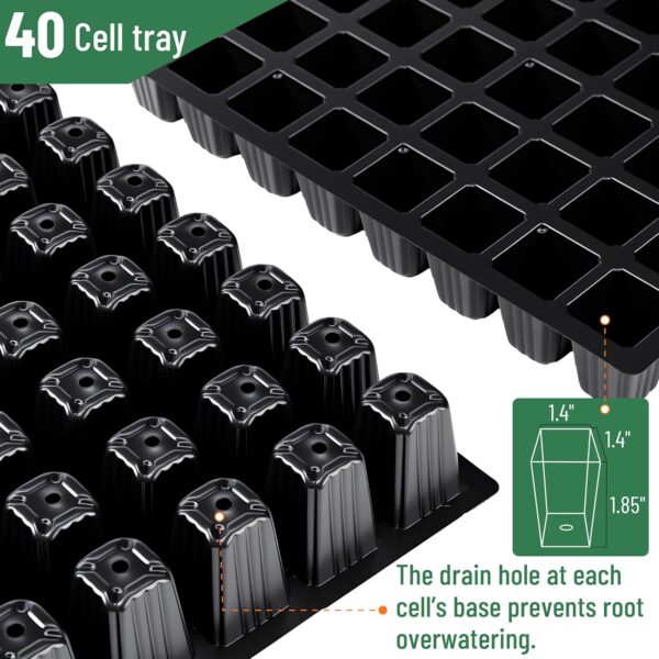 Seed Starter Tray Kits, 10 Pack, Total 400 Cells, Durable Plant Germination Trays with Humidity Vented Domes and Bases, Ideal for Seed Starting, Indoor Gardening and