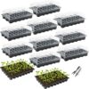 Seed Starter Tray Kits, 10 Pack, Total 400 Cells, Durable Plant Germination Trays with Humidity Vented Domes and Bases, Ideal for Seed Starting, Indoor Gardening and