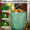 72 Gallon Yard Waste Bags, Reusable Heavy Duty Collapsible Garden Leaf Bags with Plastic Ring, Stand-Up Yard Waste Bin for Leaves, Lawn Debris & Grass Clippings