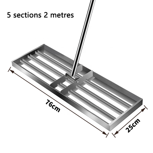 Stainless Steel Heavy Duty Gardening Leveling Lawn Rake With Adjustable Garden Long Handle Drop Lawnlevel Rake