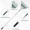 12FT With Adjustable Aluminum Telescopic Pole Manganese Steel Garden Leaf Rakes