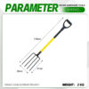 Pitch Fork, 4 Tine Heavy Duty Garden Fork with Ergonomic No-Slip D-Grip Handles, Handle Spading Fork