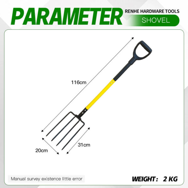 Pitch Fork, 4 Tine Heavy Duty Garden Fork with Ergonomic No-Slip D-Grip Handles, Handle Spading Fork