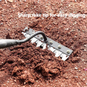 Agricultural Household Manganese Steel Garden Rake Lawn Leveling and Farming Leaf Rake