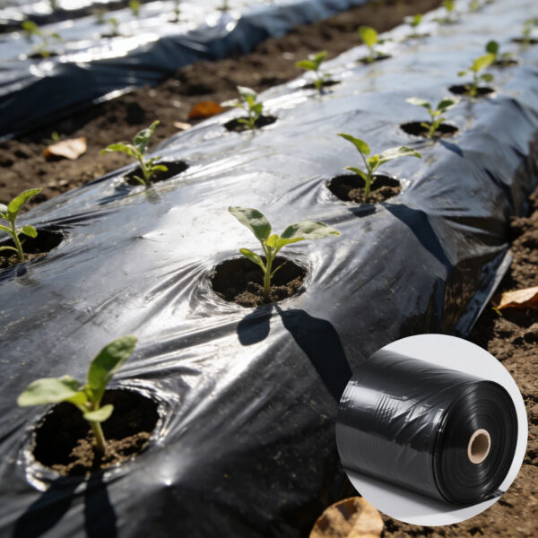 Black Silver PE Plastic Mulching Film Agricultural Farming Greenhouse Seedling Growing Anti UV Blow Molding Customized