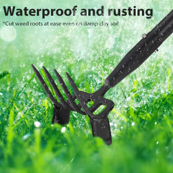 Garden Hoe, 62 Inch Weed Tool, Long Soil Tiller Cultivator, Heavy Duty Metal Stirrup Hoe Weeder Scraper Rake for Flower Beds, Patio, Garden Loosening Soil Weeding Digging