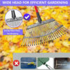 Heavy Duty Garden Rake Adjustable Wide Yard Rake for Lawns and Gardening Carbon Steel Leaf Rake