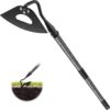 Hoe Garden Tool, Hollow Hoe with 29-85 Inch Long Handle, Adjustable Manual Weeder Heavy Duty Garden Hoe for Weeding, Digging, Hoeing, Cutting and Loosing Soil