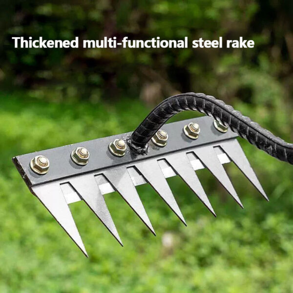Agricultural Household Manganese Steel Garden Rake Lawn Leveling and Farming Leaf Rake