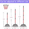 Heavy Duty Garden Rake Adjustable Wide Yard Rake for Lawns and Gardening Carbon Steel Leaf Rake