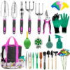 40 Pcs Succulent Gardening Tool Kit Heavy Duty Stainless Steel Gardening Gifts Pink Garden Tool Set for Women