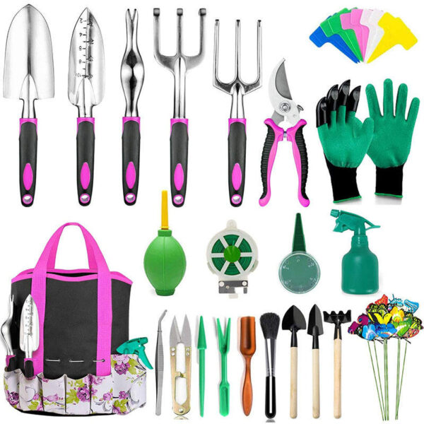 40 Pcs Succulent Gardening Tool Kit Heavy Duty Stainless Steel Gardening Gifts Pink Garden Tool Set for Women