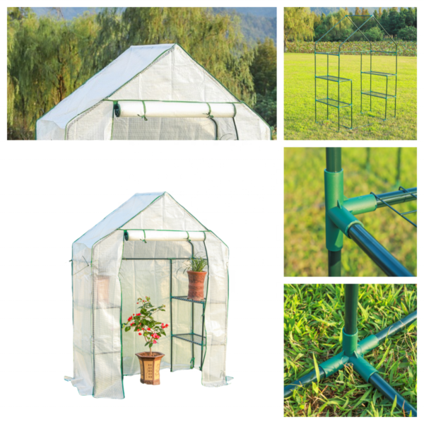 Portable Small Mini Garden Tunnel Green House Plastic Film Home PC Vintage Polytunnel Greenhouse Kits Backyard Greenhouse