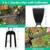 Hoe Garden Tool, 45 Inch Garden Hoe Long Handle for Weeding, Hoe Cultivator 2 in 1 Hand Garden Tools for Gardening Planting