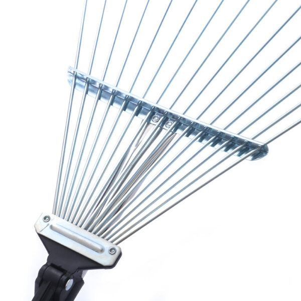 9-tooth Portable Telescopic Lawn Garden Rake Stainless Steel Agricultural Garden Rake