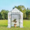 Portable Small Mini Garden Tunnel Green House Plastic Film Home PC Vintage Polytunnel Greenhouse Kits Backyard Greenhouse