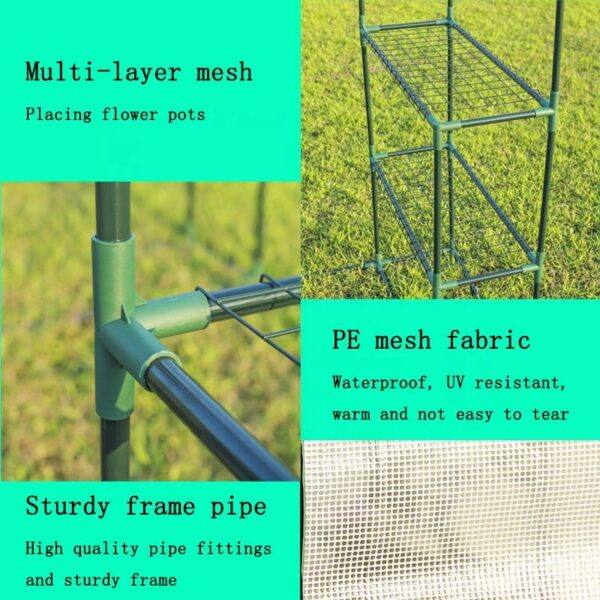 Portable Small Mini Garden Tunnel Green House Plastic Film Home PC Vintage Polytunnel Greenhouse Kits Backyard Greenhouse