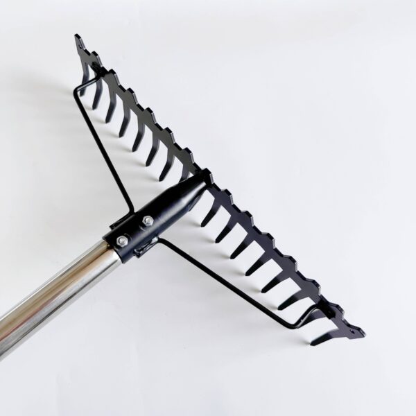 Heavy Duty Versatile Gardening Rake with Stainless Steel Handle Steel Tines for Loosening Soil Gathering Leaf Leveling Lawn